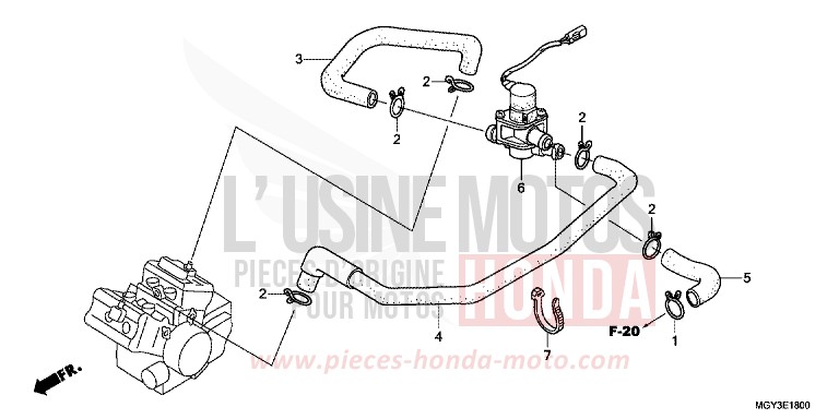 VALVE INJECTION D'AIR de VFR800X "Crossrunner" PEARL FADELESS WHITE (NH341) 2011